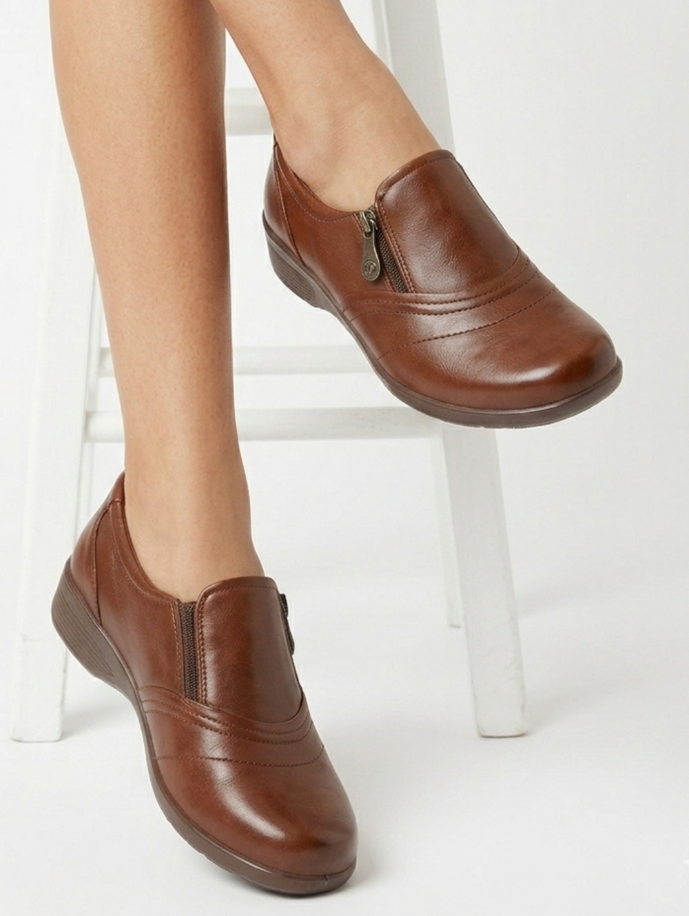 Naturalizer Clarissa Leather Shoes Clogs size 7.5 Brown
